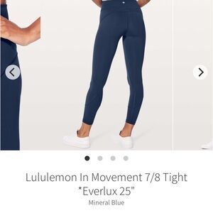 lululemon athletica Everlux 7/8 Leggings - Deep Blue